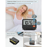 MeesMeek Small Digital Travel Alarm Clock /w Light, Date, Temperature, 9m Snooze