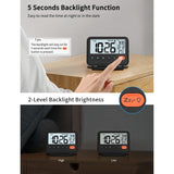 MeesMeek Small Digital Travel Alarm Clock /w Light, Date, Temperature, 9m Snooze