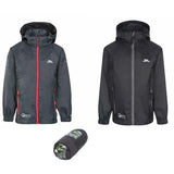 Kids Trespass Qikpac Waterproof Jacket Boys Girls Raincoat