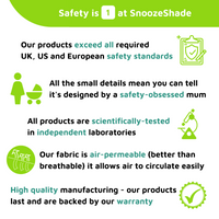SnoozeShade - Sun shade for baby stroller, pushchair or Pram (snooze sleep blackout canopy)