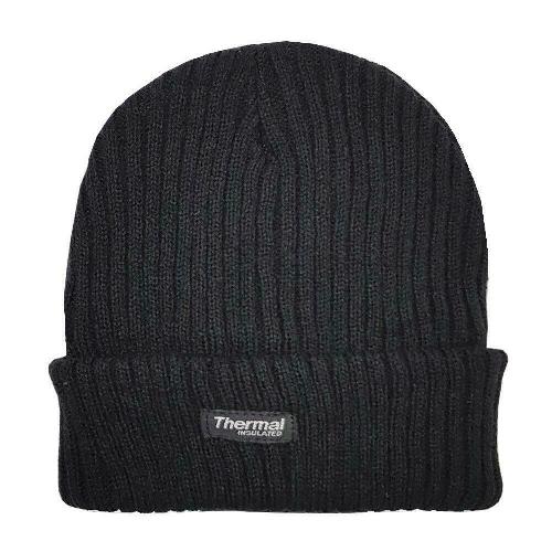 Adults Knitted Ribbed Insulated Beanie Hat