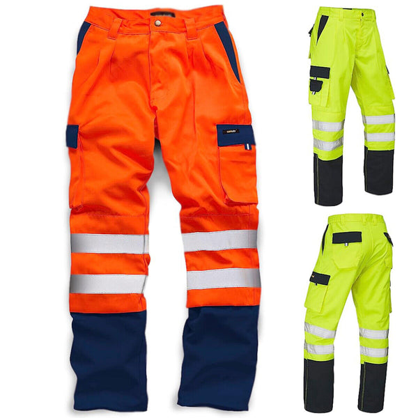 Mens Hi Vis Polycotton Safety Work Trousers - HV039