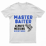 Adults "Master Baiter" Fishing Logo Printed T-Shirt