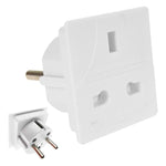 PIFCO Euro EU Travel Adaptor for Europe | UK Plug to European 2 pin