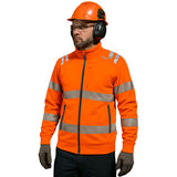 Hi-Vis Sweatshirt Zipper Jacket - Breathable with Zip Pockets & Reflective Trim