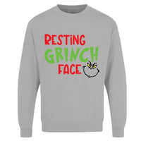 Adults Resting Grinch Face Merry Grinchmas Printed Jumper