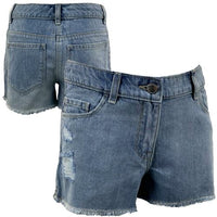 Girls Distressed Ripped Denim Shorts