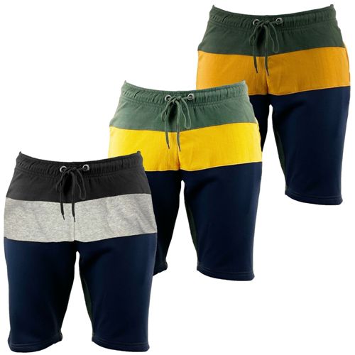 Mens Slim Fit Contrast Fleece Shorts