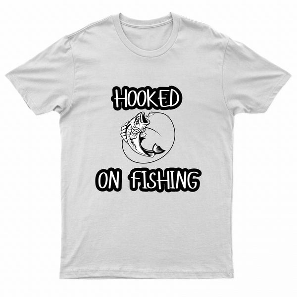 Adults Unisex Hooked on Fishing Printed T-Shirts