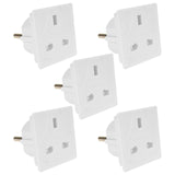 5 x PIFCO Euro EU Travel Adaptor | UK Plug to European 2 pin (5 Pack for Europe)