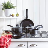 Cermalon 5 Piece Black Carbon Steel Cookware Set