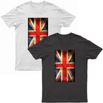 Adults Printed British Flag Union Jack Grunge T Shirt