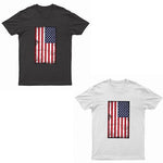 Adults Printed American Flag US Grunge T Shirt