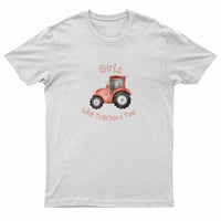 Kids "GIRLS LIKE TRACTORS TOO" Printed T-Shirt