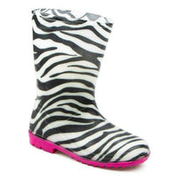 Kids Girls Zebra Rain Boots PVC Wellies