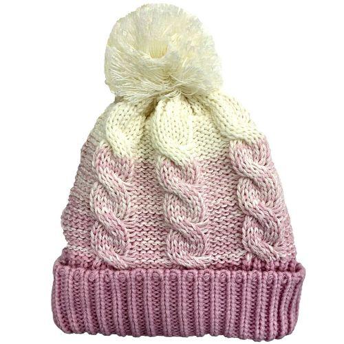 Womens Waterproof Cable Knit Beanie Hat - LA316