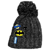 Kids Single Pom Batman Knitted Jersey Hat