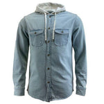 Mens Hooded Denim Work Shirt