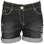 WestAce Ladies Stretch Denim Ripped Rollup Shorts