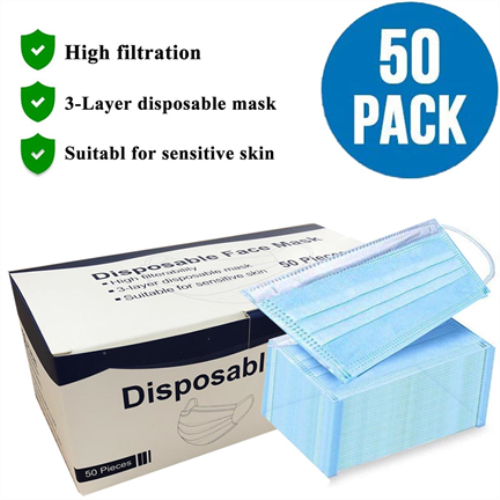 Disposable Face Mask - 3 Layer Medical in Blue