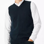 Mens Pure Cotton V Neck Sleeveless Jumper (ex store order)