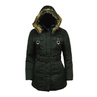 Size 36' Parka Jacket With Belt And Hood